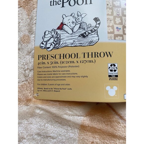 Disney Winnie The Pooh Piglet Preschool Toddler Throw Blanket 40 X 50” NEW - Picture 5 of 13